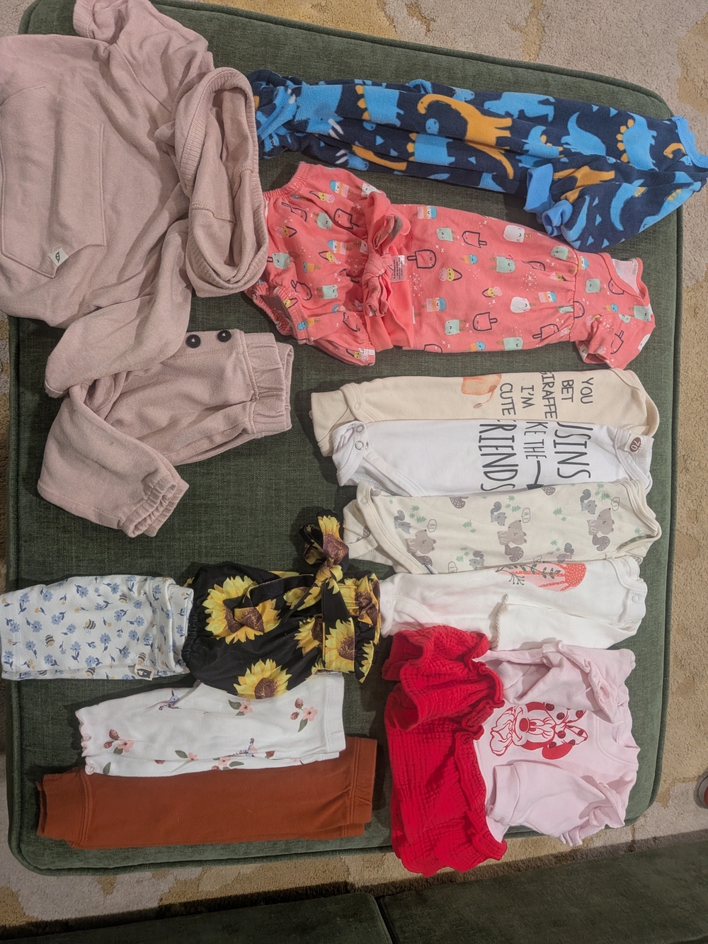 Baby Girl Size 3 - 6 Months Bundle 12 Pieces Brands Include Carter's